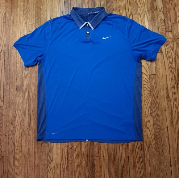 Nike Other - Nike Tiger Woods Mens Golf Polo Shirt Size XL Blue Dri-Fit Perforated
